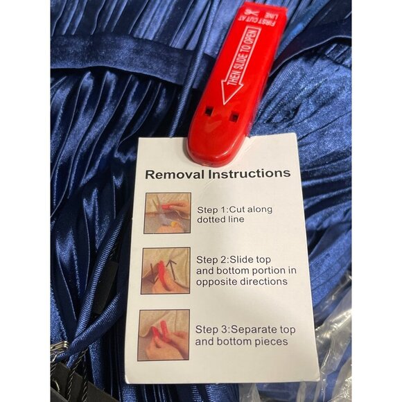 Mac Duggal Plunge Neck Cross Back Pleated Maxi Dress Formal Gown NWT 4939 - Picture 9 of 11